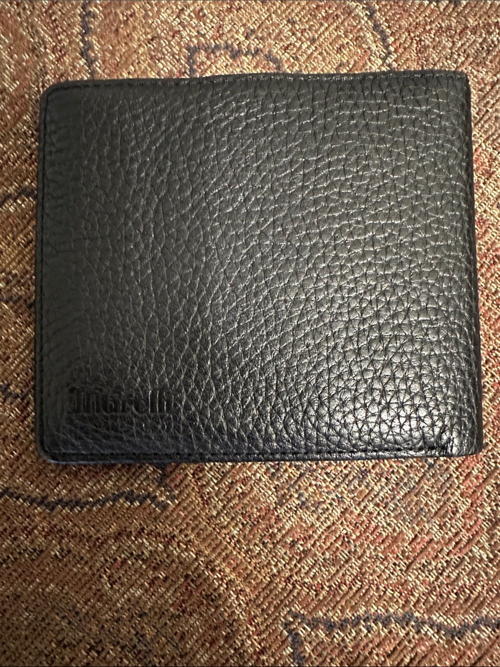 Super Soft Black Caviar Leather Card  Holder Wallet by Marelli